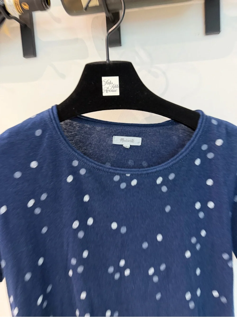 Madewell Navy Tee with Subtle Light Dot Detail